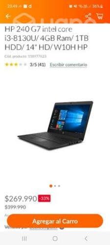 Notebook hp 240 G7 i3