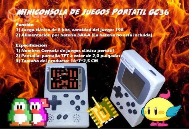 Mini Consola de juegos portátil GC36 Blanco con Ne