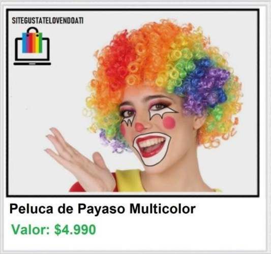Peluca Multicolor Payaso