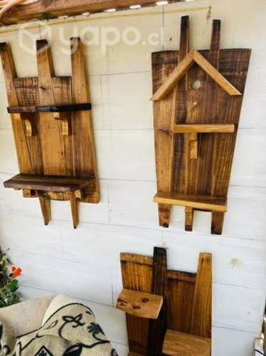 Repisa madera para plantas