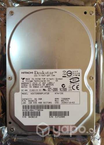 Disco Duro Hitachi 80GB IDE