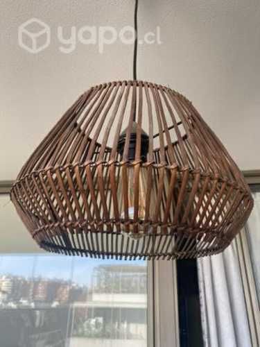 Lámpara colgar mimbre