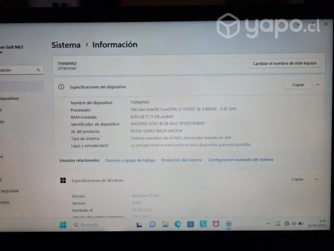 Notebook lenovo thinkpad icore i5 en perfecto esta
