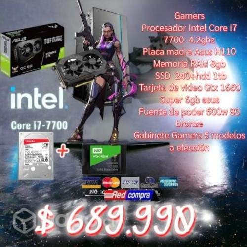 Computador gamer i7 7700 gtx 1660 super 6gb