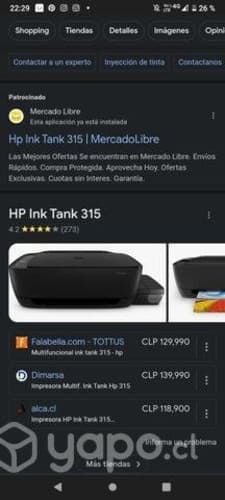 Impresora Hp ink tank 315