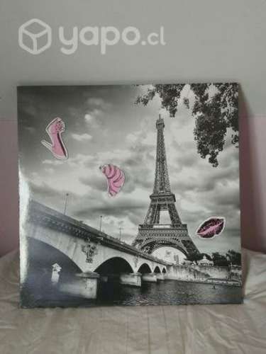 Cuadro magnético de París (imanes rosados) 50×50