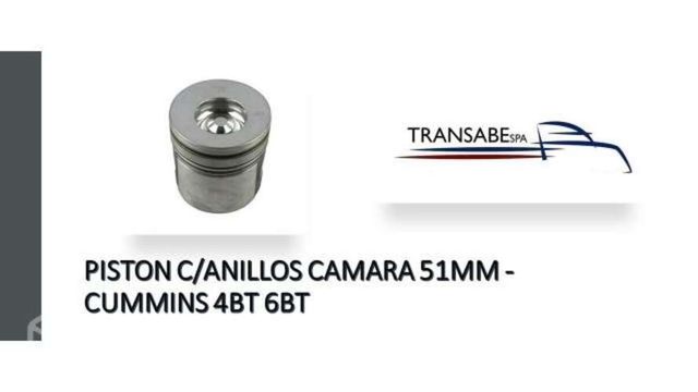 Piston con anillos cummins 102 mm camara de 51 mm
