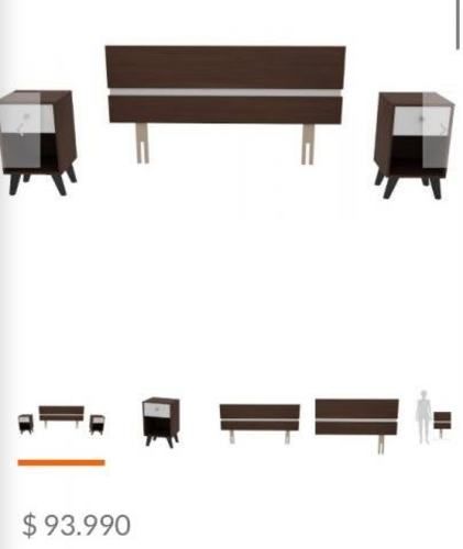 Respaldo cama 2 plazas + 2 veladores NUEVOS