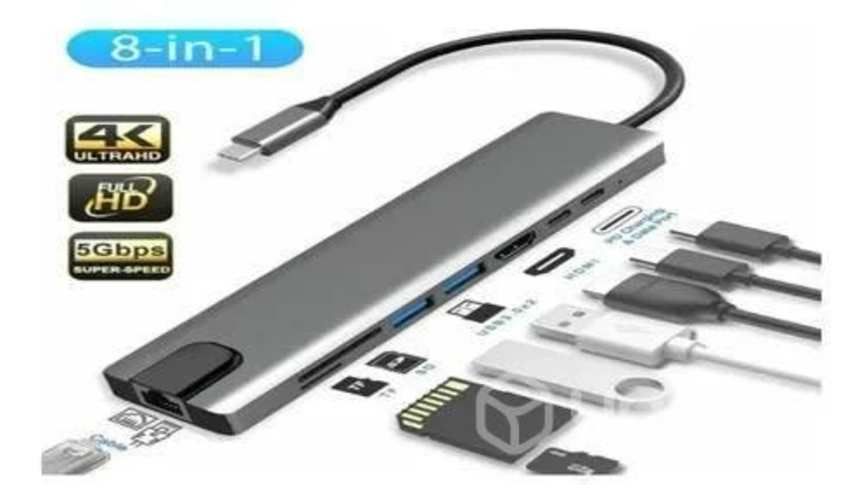 Hub 8 En 1 Adaptador Usb Tipo C / Macbook Windows