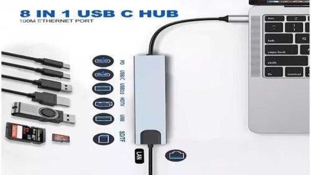 Hub 8 En 1 Adaptador Usb Tipo C / Macbook Windows