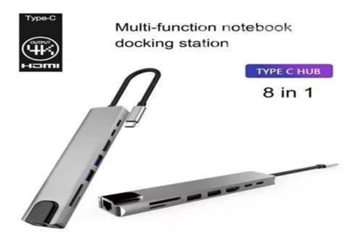 Hub 8 En 1 Adaptador Usb Tipo C / Macbook Windows