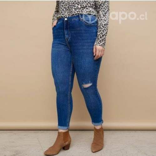 Jeans mujer tiro alto talla 48