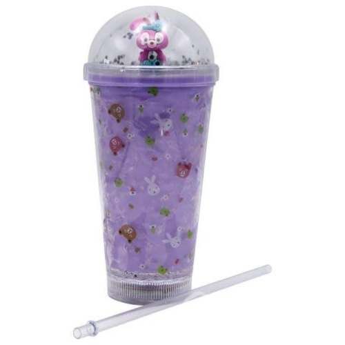 Vaso Diseño Coneja Rosado Con Glitter y Luz GD