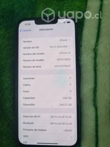Celular iphone 14 256 GB