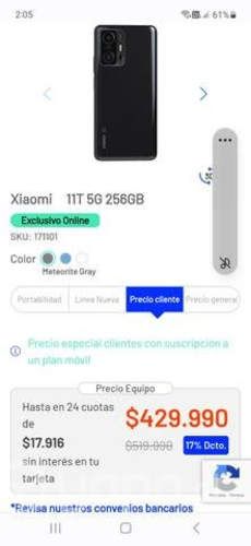 Xiaomi 11T 256GB Ram de 8Gb