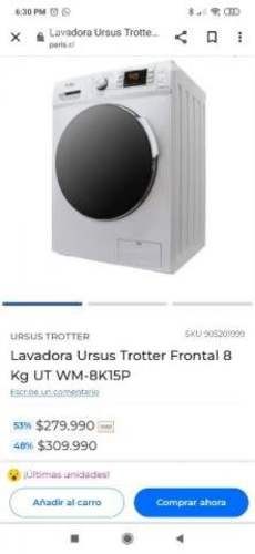 Lavadora frontal Ursus trotter 8 kl Nueva