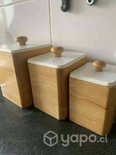 Set 3 cajones almacenamiento de madera