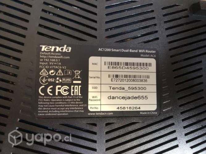 Router Repetidor WiFi VPN Tenda AC6 AC1200 sin us