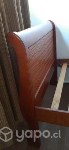 Cama cuja magasa ratán 1 plaza con colchón