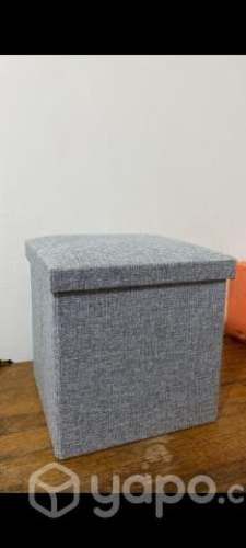 Taburete Puff Armable Caja Organizadora Asiento*