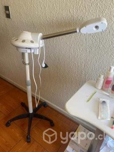 Vapozono y mesita para trabajos faciales