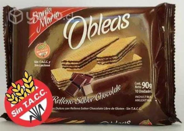 Galleta oblea chocolate sin gluten