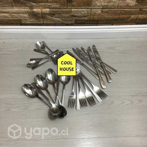 16 piezas cubiertos acero inoxidable