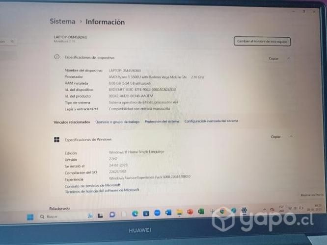Notebook Huawei matebook D15