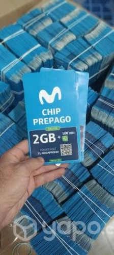 Chip Prepago Movistar 100u 2gb+100min