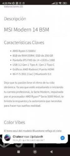 MSI modern 14 B5M Ryzen 5 5500