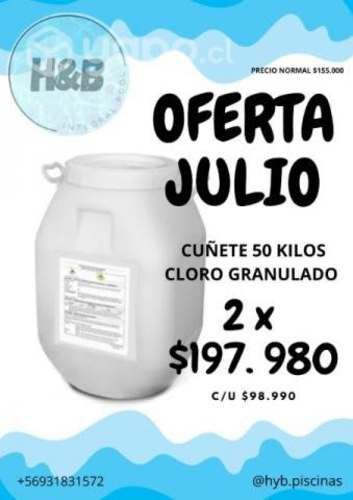 Cloro granulado, despacho a domicilio