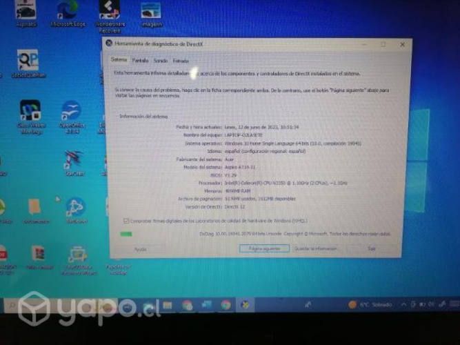 Notebook Acer aspire 3 500 GB 4 RAM