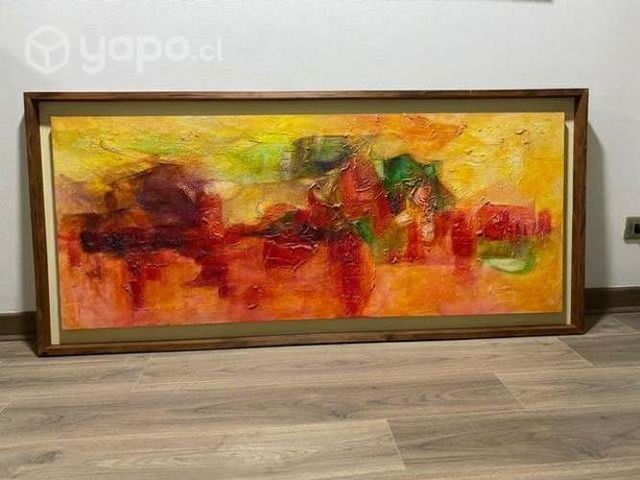 Cuadro marco madera Óleo. 1.75x0.80 cm