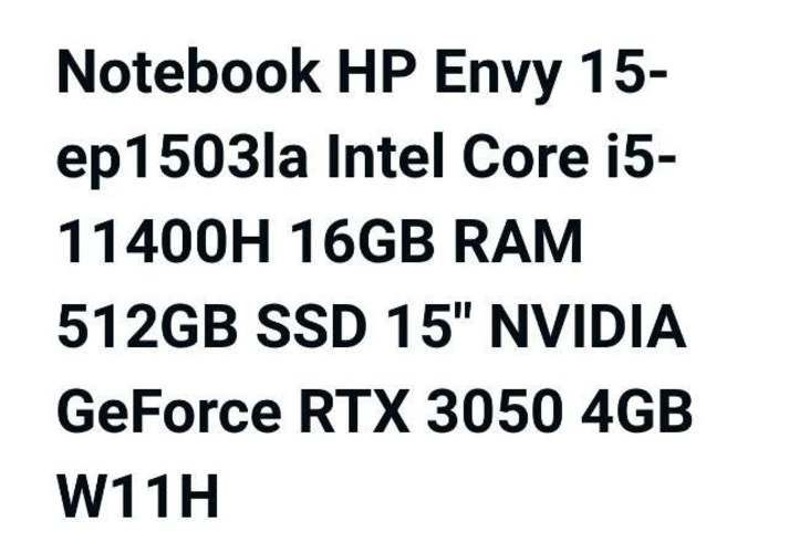 Notebook HP Envy 15-ep1503la