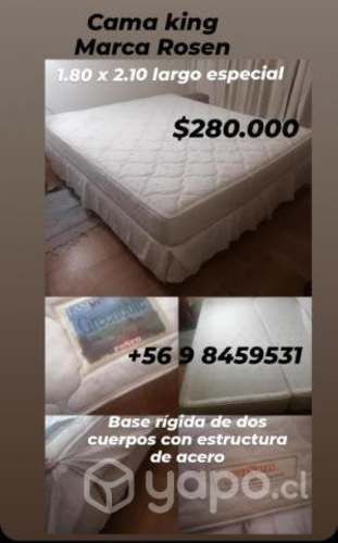 Cama King ROSEN largo especial (1.80 x 2.10 mts)