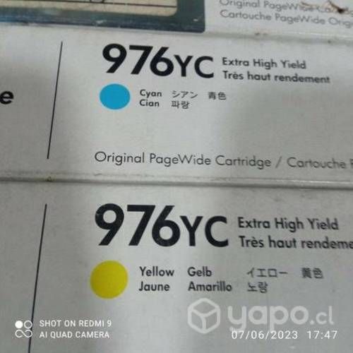 Tintas HP 976yc colores originales de alta