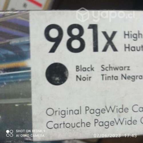 Tinta HP 981y black original de alta