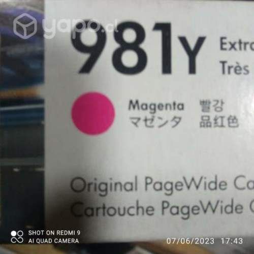 Tinta HP 981y magenta original de alta