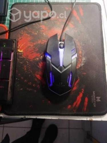 Teclado +mouse + audifonos+ mousepad moster games
