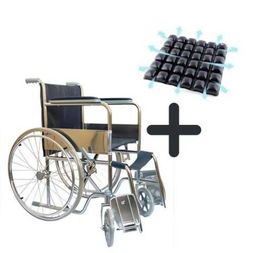 Silla de ruedas + cojin antiescaras