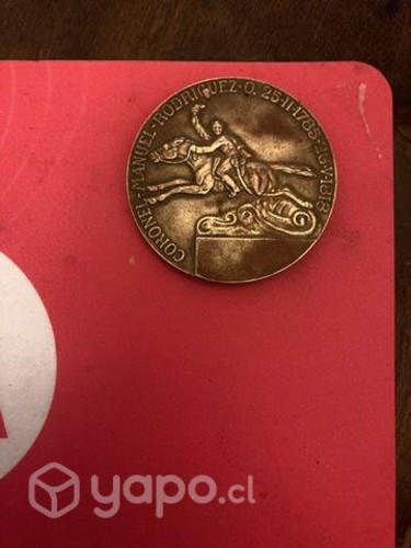 Medalla inauguraci monumento Manuel Rodríguez 1947