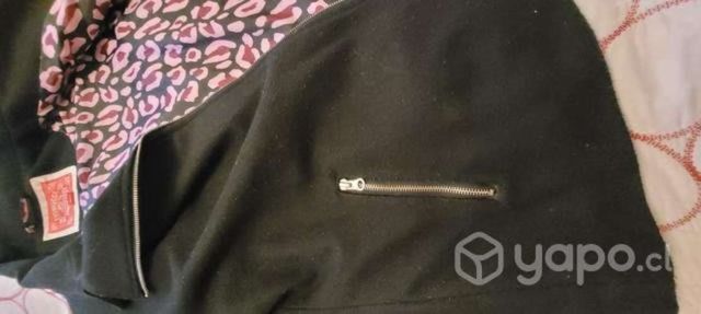 Abrigo Chaqueta de Paño Negro XL