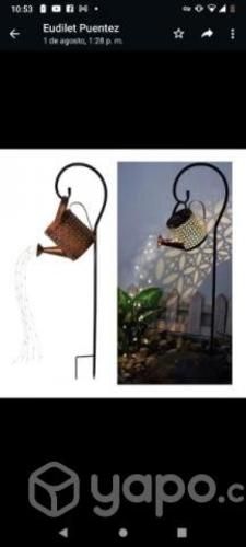 Regadera Solar Hueca Agua Led Impermeable*