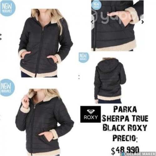 Parka negra de dama roxy original