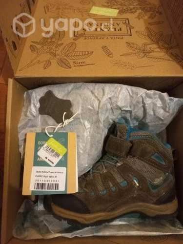 Botin Puelo Niñ@ Hi velcro café azul