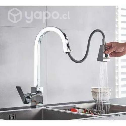 Llave Monomando Lavaplatos De Lujo Extensible Crom