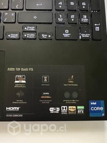Como nuevo ASUS TUF DASH F15 FX517ZM intel i7 12th
