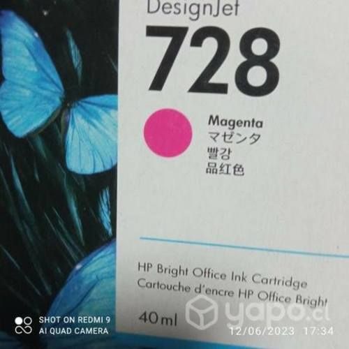 Tintas HP 728 colores originales de 40ml