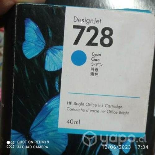 Tintas HP 728 colores originales de 40ml