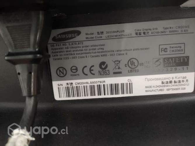 Monitor Samsung LCD 20 pulgadas